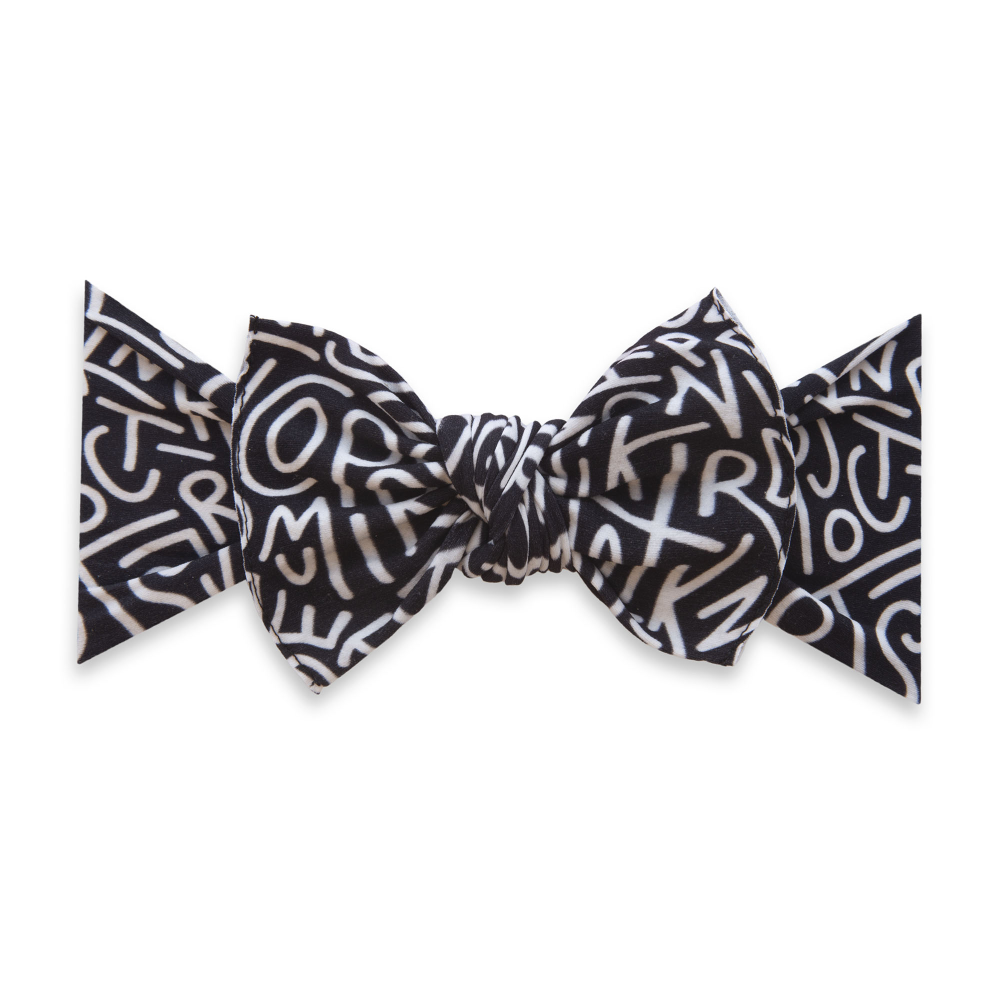 Baby Bling Bows Printed Knot Headband in Alphabet Soup